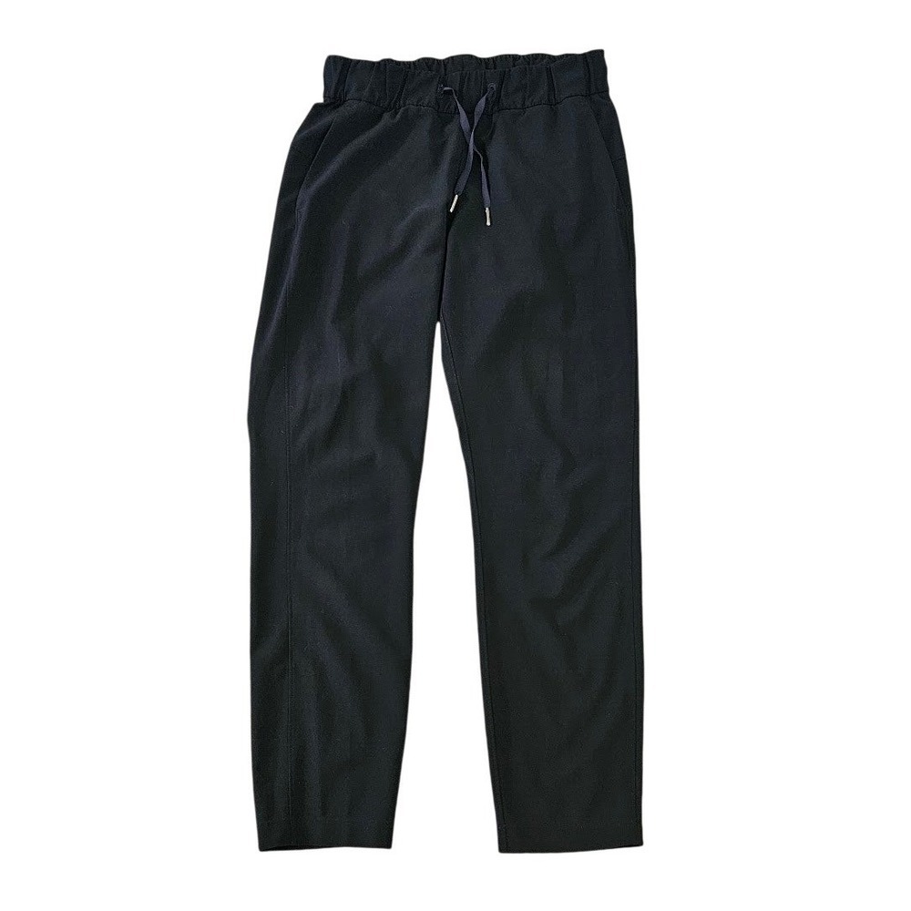 Lululemon On The Fly Pant Women Size 4 Black Tapered Jogger Travel Athleisure